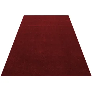 Stilvoll Günstig by ELMM Kurzflor-Teppich für Wohnzimmer in Rot 240 x 340 cm rechteckig im einfarbigen Design