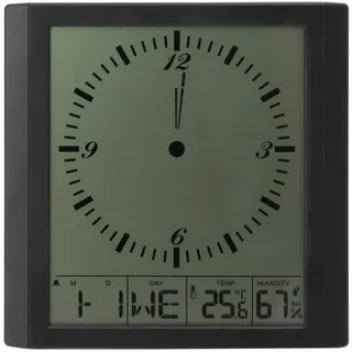 8,6-Zoll-Digitaluhr mit LCD-Display, Wanduhr, Große Digitale Wanduhr, Schreibtischuhr mit Temperatur-Hygrometer für Schlafzimmer