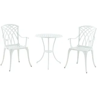 casa.pro Bistro-Set Vena 3-tlg. Weiß