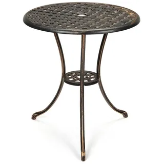 GarveeMore Gartentisch 1-St), rund, Balkontisch Gartentisch, aus Metall, φ60xH66cm, für den Balkon geeignet, Ø 60 cm