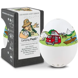 Camping PiepEi - Singende Eieruhr zum Mitkochen - Eierkocher | Zusammen mit den Eiern kochen: Spielt für weich, mittel & hart eine Melodie - Lustiger & funktionaler Eggtimer - Musik Kochei
