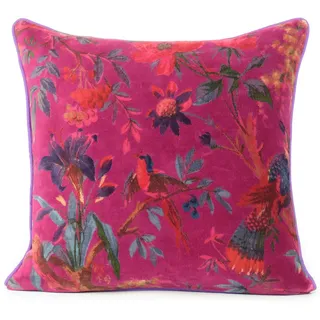 Eyes of India bunt samt Vogel Wurf Sofa Kissen Sofa Kissenbezug Boho dekorativ Böhmisches Indian - Weinrot, 16 X 16 in. (40 X 40 cm)