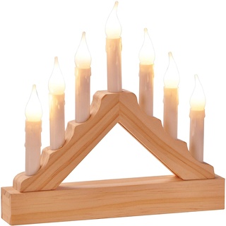 LED Lichterbogen mit 7 Kerzen Holz,Weihnachtsdeko,Fensterdeko,Weihnachten, (l) 22 x (b) 3.5 x (h) 21 CM