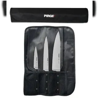 PIRGE Classic Profi Messerset mit Tasche 4 Stück - Geschmiedet Messerset - Profi Kochmesser Set - Edelstahl Profi Küchenmesser Set - Messer Set Scharf