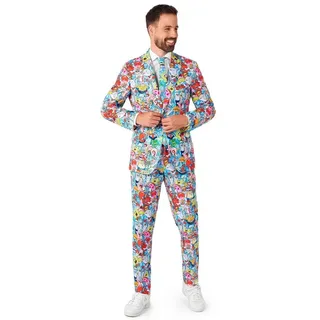 Opposuits Partyanzug Spongebob Frenzy Anzug - Kostüm für Karneval, Ganz Bikini Bottom versammelt auf einem Anzug! 46