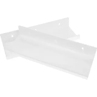 RORPOIR Weiße Acryl Wandregale für Bad Küche Schlafzimmer | Schwebende Ablage mit 2 Stück, Moderne Optik, Wandmontiert, für Fotos und Küchenutensilien, Weiß