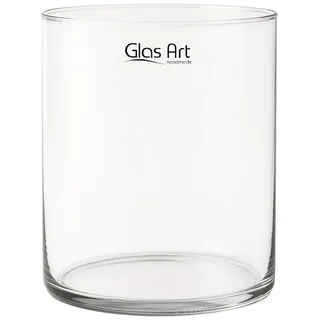 Glasvase Dekovase Klarglas Zylinder Deko-Glasbehälter Glas-Gefäß 15cm/20cm hoch Wohnzimmer (15x15 cm)