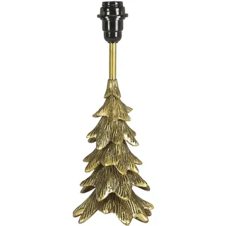 PR Home Granen Tischlampe im Tannenbaum Look aus Metall Antik Messing 29cm E14 ohne Schirm