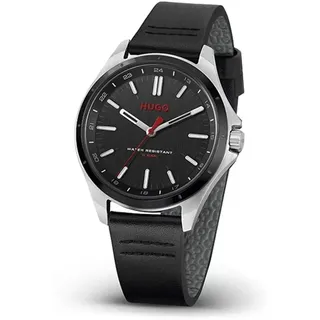HUGO Herren Armbanduhr 1570155 Quarz Lederarmband Mineralglas 42mm UVP 249,00