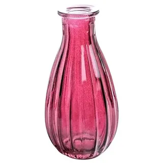 Blumenvase Rim 14,5cm. Glasflasche, kleine Vase, Glasvase für kleine Blumen rot pink Fuchsia