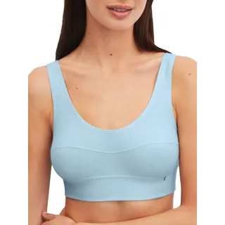 CALIDA Elastic Bustier Damen, mit breitem Softbund, atmungsaktive und weiche Single Jersey-Qualität Cascade Blue 40-42