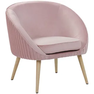 Beliani Sessel TROMSO Samtstoff 75 x 75 x 75 cm Rosa