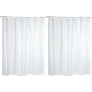 Wenko Duschvorhang Uni Weiß 180 x 200 cm - wasserdicht, pflegeleicht, Polyethylen-Vinylacetat, 180 x 200 cm, Weiß (Packung mit 2)