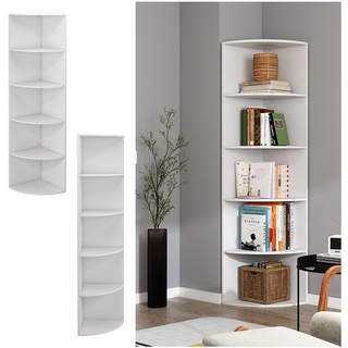 Livinity Eckregal Fabienne, 180x40cm, Weiß, stehendes Bücherregal mit 5 Fächern