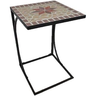 Eisen Beistelltisch AMARILLO Mosaik Gartentisch Garten Balkon Metalltisch Tisch