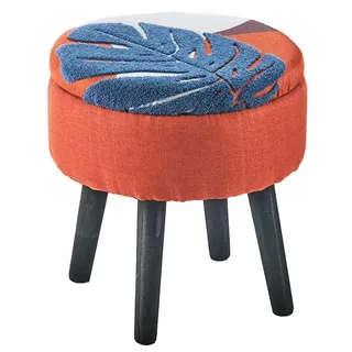 Kobolo Sitzhocker ASILI Kunstleder 34 x 35 x 34 cm Orange