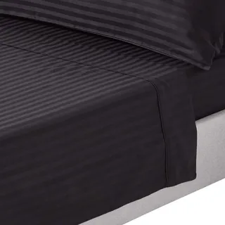 Homescapes Bettlaken Baumwolle-Satin 178 x 255 cm schwarz