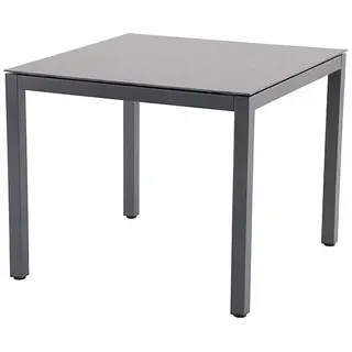 Sunfun Maja Gartentisch Stone  (L x B x H: 90 x 90 x 74 cm, Aluminium, Sintered Stone, Grau)