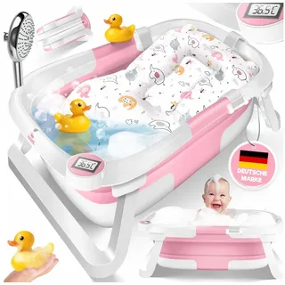 KIDIZ Babybadewanne, Baby Badewanne für Neugeborene Kleinkinder 0-12 Monate Babywanne rosa