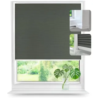 Tom'Shop Plissee nach Maß Kassettenrollo ohne Bohren zum Kleben Höhe150-200 | Sonnenschutz, Plisseerollo Jalousie, Lichtdurchlässig und Blickdicht, Premium, Für Fenster & Tür