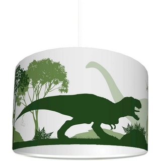 STIKKIPIX Lampenschirm KL56, Kinderzimmer Lampenschirm "Dinosaurier", kinderleicht eine Dino Lampe erstellen, als Steh- oder Hängeleuchte/Deckenlampe, perfekt für Dinosaurier-begeisterte Jungen grün