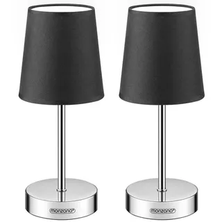 monzana Nachttischlampe Grau 2 St.
