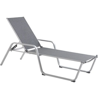 MWH Solido Gartenliege, Stapelliege, relax lounge, silber/grau (2er-Pack)