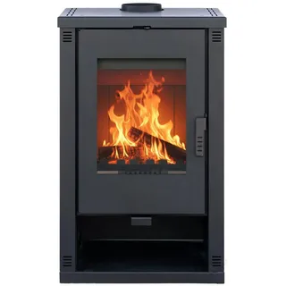 Kaminofen ALAZ K10M Schwarz 10 kW, Kamin Heizofen Dauerbrandofen Holzofen, Кaminholz Hüttenofen, Кaminfeuer, Briketts kamin, Fireplace wood - Schwarz