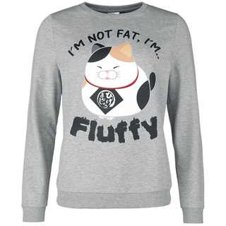 Amufun - Anime Sweatshirt - Higemaniyu - Fluffy - S - für Damen - Größe S - grau  - EMP exklusives Merchandise!