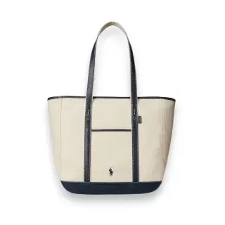 Polo Ralph Lauren für Damen. 428968158002 Mittelgroße Shopper-Tasche aus beigem Segeltuch (OSFA), Lässig, Baumwolle, Marine