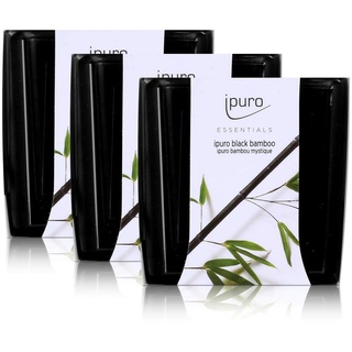 Essentials by Ipuro Duftkerze black bamboo 125g - Kräftig, grüne Frische vereint mit einer holzigen Nuance – ein herb-frischer Duft (3er Pack)
