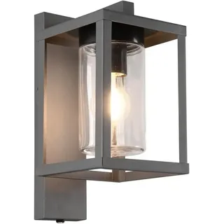 lightling Außen-Wandleuchte Luna, ohne Leuchtmittel, moderne Außenlampe mit Dämmerungssensor oder Bewegungsmelder schwarz