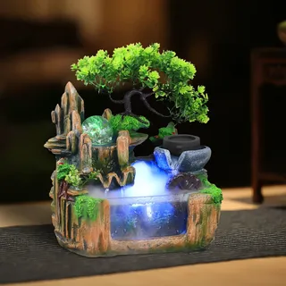 Spritzbrunnen, Kleine Innenbrunnen Für Spritzbrunnen Mit Zerstäubungseffekt Und Led-lampe, Geeignet Für Die Dekoration Von Wohnzimmer, Schlafzimmer Und Büro