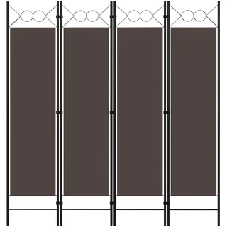 vidaXL 4-tlg. Raumteiler Braun 160 x 180 cm