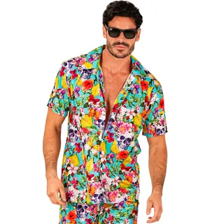 W WIDMANN MILANO Party Fashion - Sommerhemd für Herren, Kurzarm, Hawaiihemd für Karneval, Festival, Urlaub