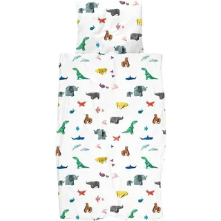 Snurk Bettwäsche Origami Zootiere Mehrfarbig 135 x 200 cm + 80 x 80 cm