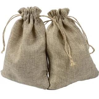 Egurs 10 Stück 30 x 40 cm Groß Jutesack Jutebeutel Geschenk Taschen Jutesäckchen mit Kordelzug für Adventskalender Schmuck Gastgeschenke Hochzeit und DIY Handwerk