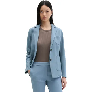 Jerseyblazer MARC O'POLO "aus Organic Cotton-Mix", Damen, Gr. 32, fall sky, Piqué, Obermaterial: 97% Baumwolle, 3% Elasthan, unifarben, regular fit normal, Blazer