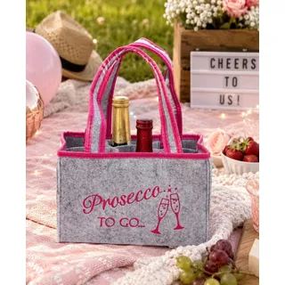 LB H&F Lilienburg Weinflaschenhalter Tasche Flaschen Getränkeflaschen Sektflaschentasche Frau, (Frauen Flaschentasche Filz rosa grau Flaschen Weinflaschentasche Sektflaschentasche Prosecco Flaschenhalter Flaschenträger Geschenk Idee Verpackung Wein Sekt Geschenkverpackung Geschenktasche Geburtstag Jungesellinen Abschied Party Gartenparty Mädelsabend zwei Flaschen viele Flaschen Weinträger Mitbringsel Freundin Junggesellinnenabschied Geburtstagsgeschenk Tragetasche Spruch witzig lustig) grau