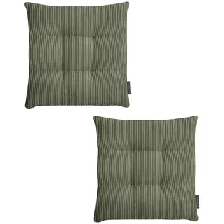 Magma Heimtexx Stuhlkissen, Dunkelgrün, Textil, Gestreift, Füllung: Polyester, Quadratisch, 35x5x35 cm, Wohntextilien, Kissen, Sitzkissen