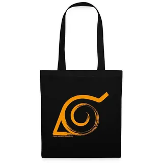 Spreadshirt Henkeltasche Naruto Symbol Des Hidden Leaf Village Stoffbeutel (1-tlg) schwarz