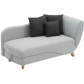 Vente-unique Recamiere mit Schlaffunktion & Stauraum - Ecke rechts - Stoff - Hellgrau - Penelope