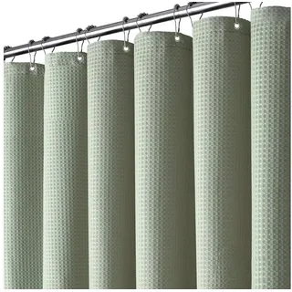 Zyronn Duschvorhang Waffel-Duschvorhang Extra Dick – Schwer, Wasserdicht & Waschbar Breite 180 cm (1-tlg), Schimmelresistent für Badezimmer grün 180 cm x 180 cm