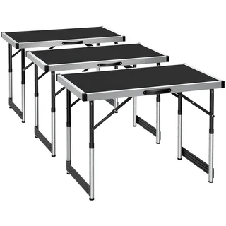 Tectake Tapeziertisch 300 x 60 x 73 - 94 cm 10 m Schwarz