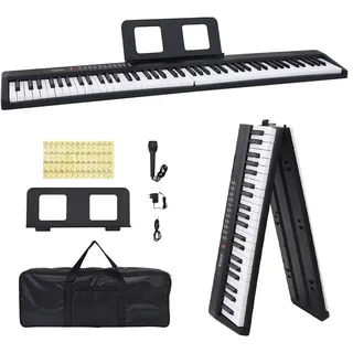 vidaXL Keyboard 88 Tasten mit Notenständer Faltbar 2 Farben