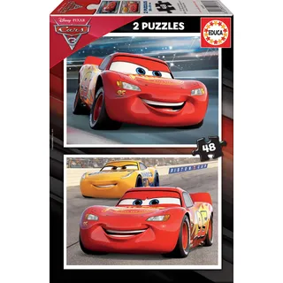 Educa - Kinderpuzzle Cars 3 | 2x48 Teile Puzzleset | Lightning McQueen, Kinderpuzzle ab 4 Disney | ab 4 Jahren (17177)