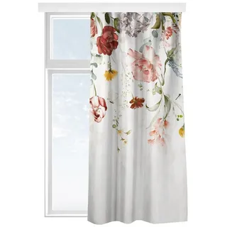 Bilderdepot24 Vorhang Gardine Natur Rankende Blumen Aquarell Türvorhang Raumteiler, Multifunktionsband (1 St), blickdicht, Samt, Schiebegardinen Schlafzimmer Wohnzimmer Schiebevorhang bunt 130 cm x 300 cm