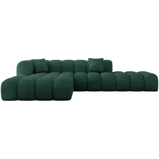 altdecor Ecksofa Samt 6-Sitzer Dunkelgrün