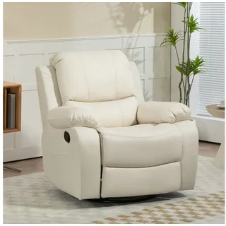 Odikalo Loungesessel Relaxsessel Fernsehsessel Polsterstuhl Fußstütze Sofa Drehbar Weiß weiß