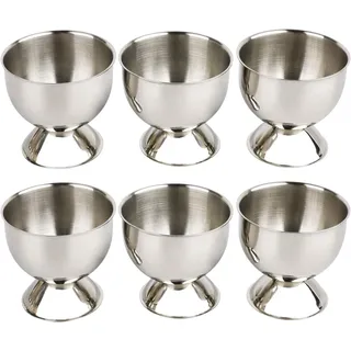 Eierbecherhalter-Set für weich gekochte Eier Inklusive 6 Edelstahl-Eierschalen-Küchenwerkzeug